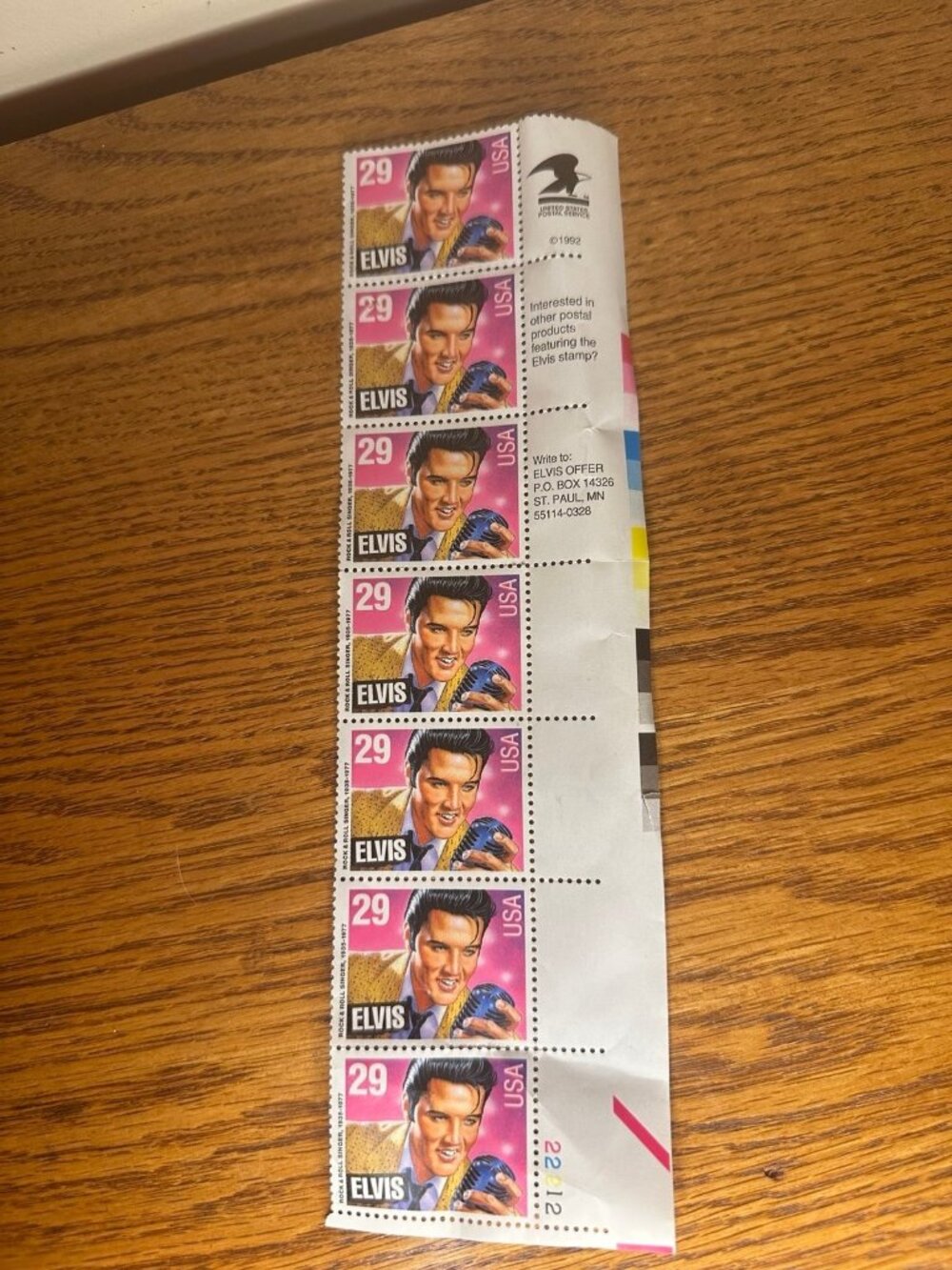 1992 US Stamps Scott #2721 - 29 Cent Zip Strip 4 - Elvis Presley - MNH